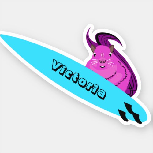 Naughty Squirrel 1855 Surfing Sticker