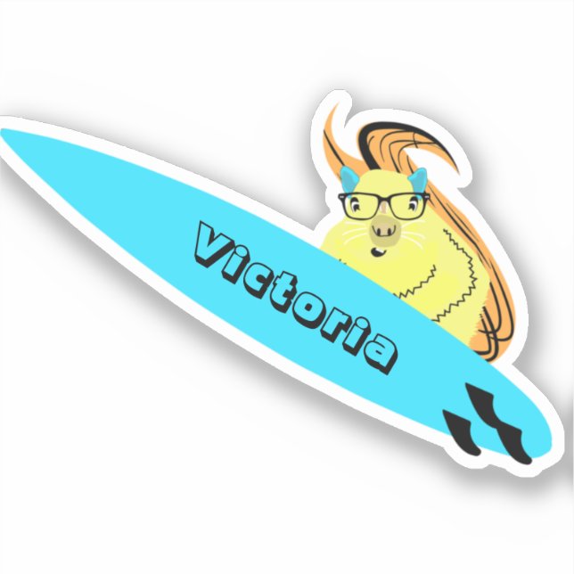 Naughty Squirrel #1863 Surfing Sticker (Front)