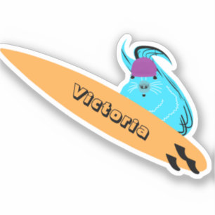 Naughty Squirrel #1959 Surfing Sticker