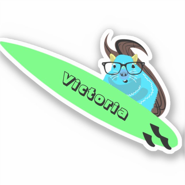 Naughty Squirrel #1988 Surfing Sticker (Front)