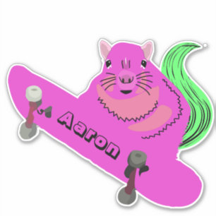 Naughty Squirrel #200 Skateboarding Sticker