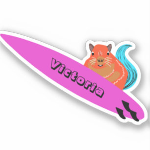 Naughty Squirrel #2042 Surfing Sticker