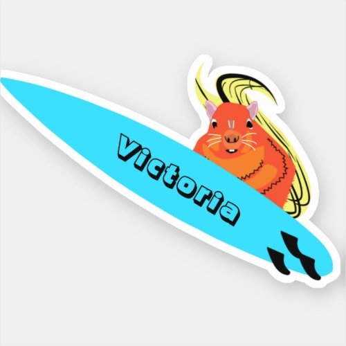 Naughty Squirrel 2098 Surfing Sticker