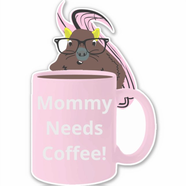 Naughty Squirrel #211 Coffee Cup Sticker (Front)