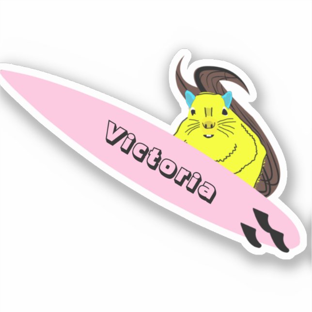 Naughty Squirrel #2122 Surfing Sticker (Front)