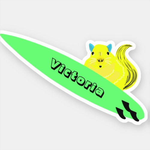 Naughty Squirrel 2136 Surfing Sticker