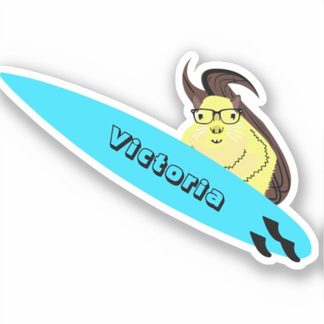 Naughty Squirrel #2217 Surfing Sticker (Front)