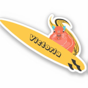 Naughty Squirrel #2310 Surfing Sticker