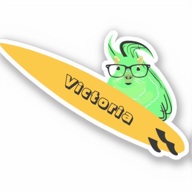 Naughty Squirrel #2325 Surfing Sticker (Front)