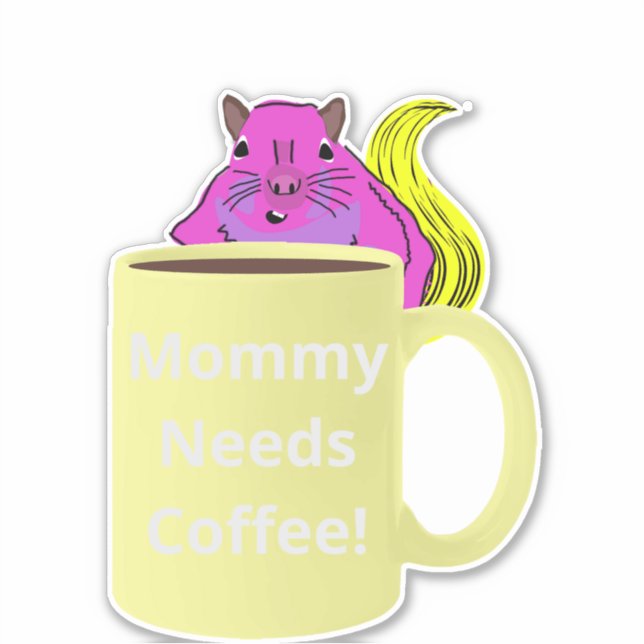 Naughty Squirrel #234 Coffee Cup Sticker (Front)