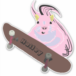 Naughty Squirrel #238 Hailey Skateboarding Sticker