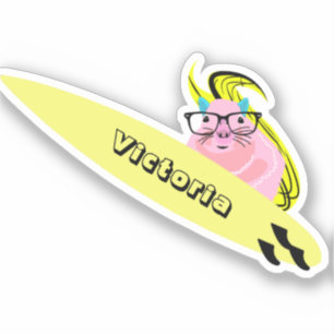 Naughty Squirrel #2471 Surfing Sticker