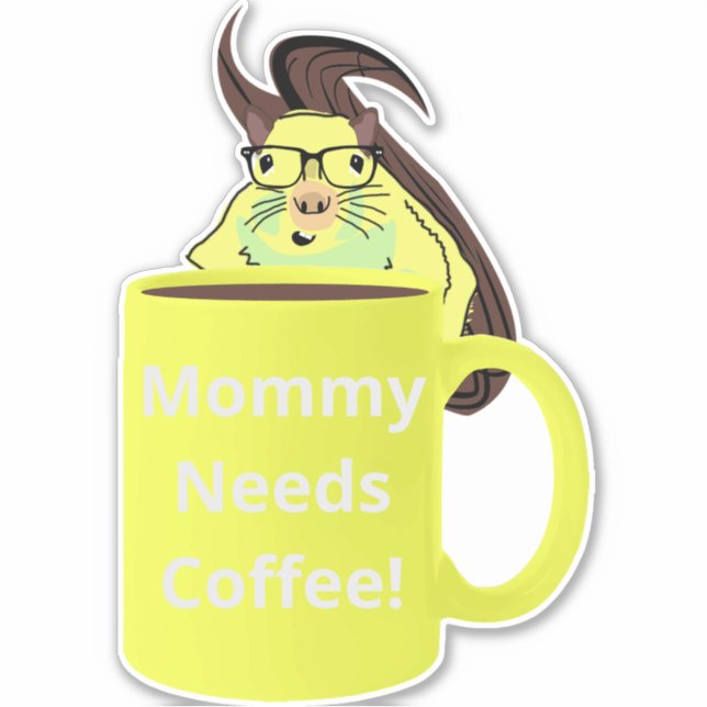Naughty Squirrel #250 Coffee Cup Sticker (Front)