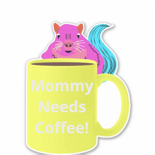Naughty Squirrel #279 Coffee Cup Sticker (Front)