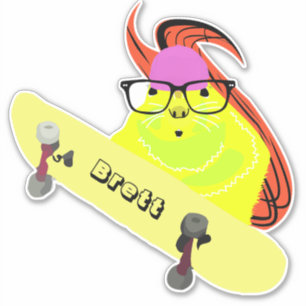 Naughty Squirrel #320 Brett Skateboarding Sticker