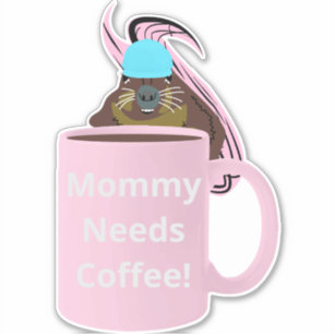 Naughty Squirrel #342 Coffee Cup Sticker