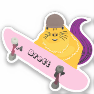 Naughty Squirrel #355 Brett Skateboarding Sticker