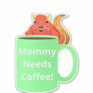 Naughty Squirrel #356 Coffee Cup Sticker