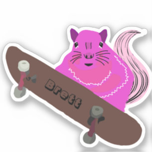 Naughty Squirrel #367 Brett Skateboarding Sticker