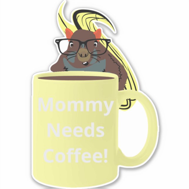 Naughty Squirrel #396 Coffee Cup Sticker (Front)