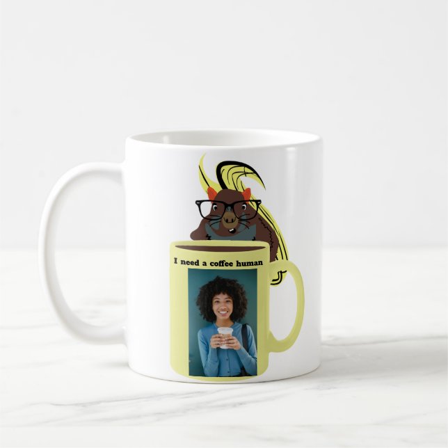 Naughty Squirrel #396 Coffee Human Mug (Left)
