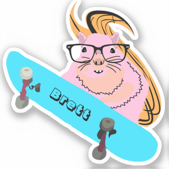 Naughty Squirrel #400 Brett Skateboarding Sticker (Front)