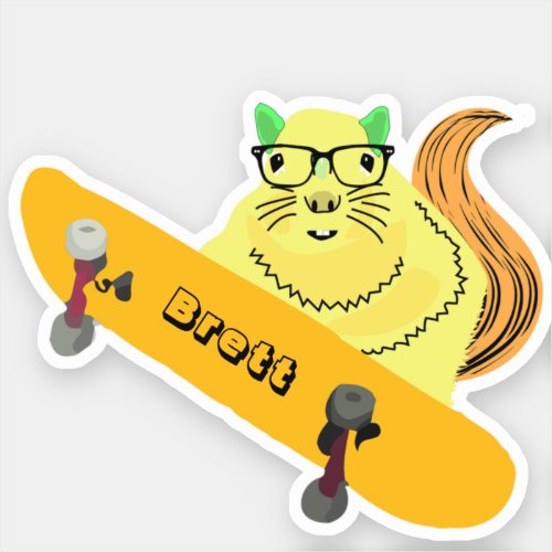 Naughty Squirrel 409 Brett Skateboarding Sticker
