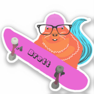 Naughty Squirrel #426 Brett Skateboarding Sticker