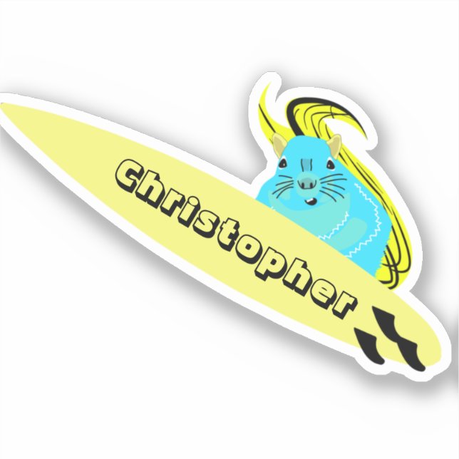 Naughty Squirrel #428 Surfing Sticker (Front)