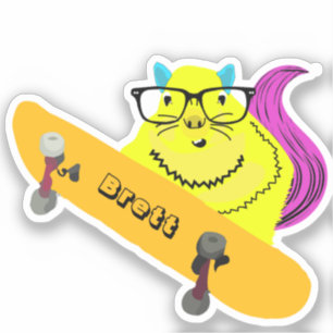 Naughty Squirrel #434 Brett Skateboarding Sticker