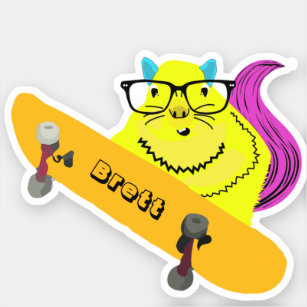 Naughty Squirrel #434 Brett Skateboarding Sticker