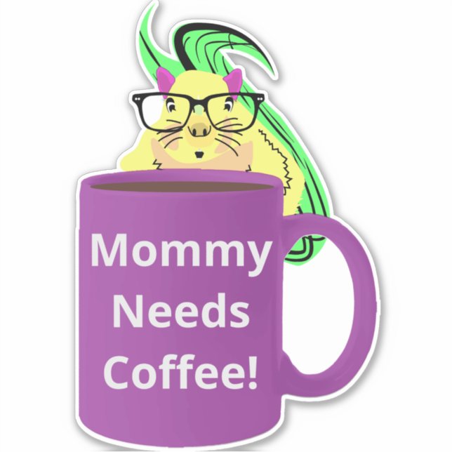 Naughty Squirrel #436 Coffee Cup Sticker (Front)