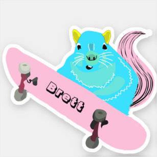 Naughty Squirrel #439 Brett Skateboarding Sticker
