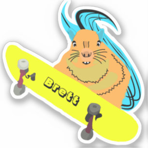 Naughty Squirrel #440 Brett Skateboarding Sticker