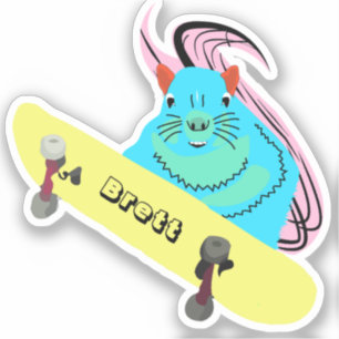 Naughty Squirrel #451 Brett Skateboarding Sticker