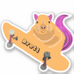 Naughty Squirrel #462 Brett Skateboarding Sticker