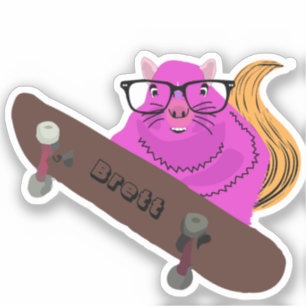 Naughty Squirrel #466 Brett Skateboarding Sticker