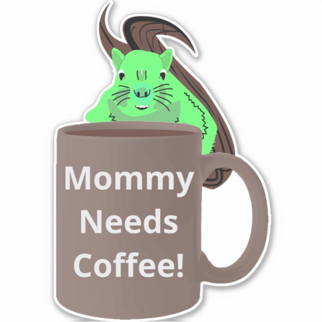 Naughty Squirrel #475 Coffee Cup Sticker (Front)