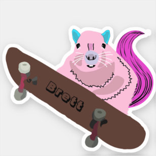 Naughty Squirrel #503 Brett Skateboarding Sticker