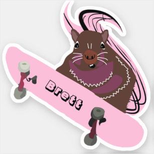Naughty Squirrel #517 Brett Skateboarding Sticker