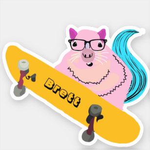 Naughty Squirrel #518 Brett Skateboarding Sticker