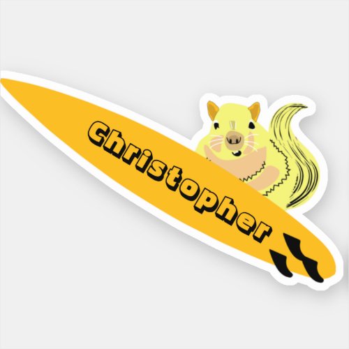 Naughty Squirrel 531 Surfing Sticker