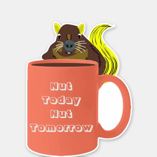 Naughty Squirrel 539 Coffee Cup Sticker