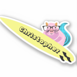 Naughty Squirrel #550 Surfing Sticker