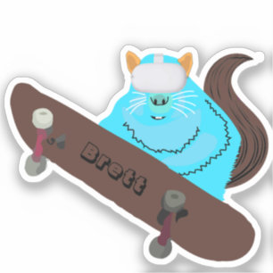 Naughty Squirrel #571 Brett Skateboarding Sticker