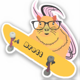Naughty Squirrel #574 Brett Skateboarding Sticker