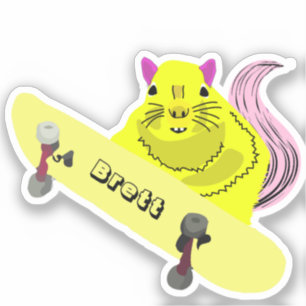Naughty Squirrel #576 Brett Skateboarding Sticker