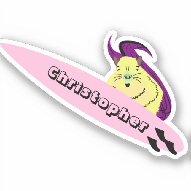 Naughty Squirrel #579 Surfing Sticker (Front)