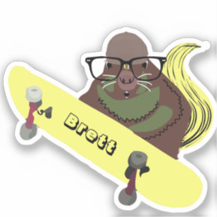 Naughty Squirrel #601 Brett Skateboarding Sticker
