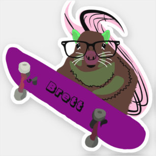 Naughty Squirrel #602 Brett Skateboarding Sticker